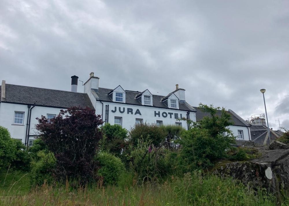 Jura hotel on a cloudy day